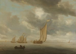 Sailing Ships on an Inland Water