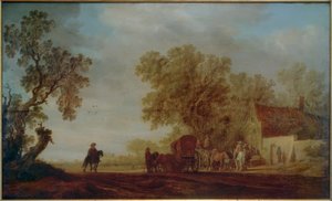 Country Road with Inn and Travelers