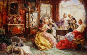 An Afternoon in the Salon by Salvador Sanchez Barbudo