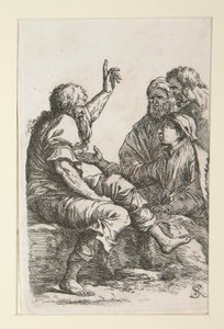 An Old Man Talking to Three Men by Salvator Rosa