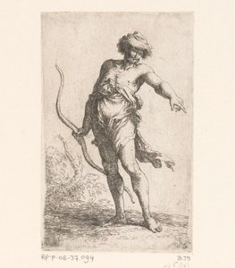 Man with a Bow (Small Figures) by Salvator Rosa