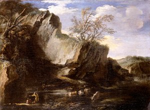 Rocky Landscape with Herdsmen and Cattle