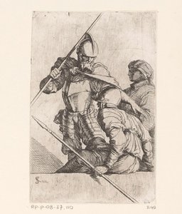 Two Soldiers and a Figure with Turban (Small Figures series) by Salvator Rosa