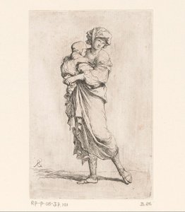 Woman with a Child (Small Figures) (Figurine) by Salvator Rosa