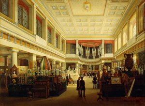 First industrial exhibition in Naples in Sala Tarsia in 1854 by Salvatore Fergola