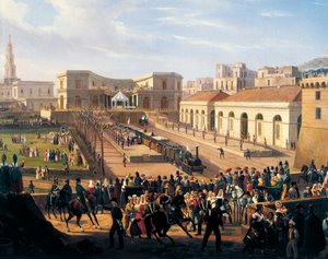 Inauguration of the Naples-Portici Railway, October 3 by Salvatore Fergola