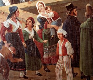 Traditional Neapolitan Costumes: Common People (detail) by Salvatore Fergola