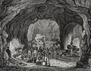 Cave near Rock of Gibraltar, Spain, from Poliorama Pittoresco, No. 20, December 24 by Salvatore Puglia