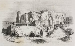 House where Louis IX was imprisoned in Mansura, Egypt, lithograph by Salvatore Puglia from Poliorama Pittoresco, n 9, October 5 by Salvatore Puglia