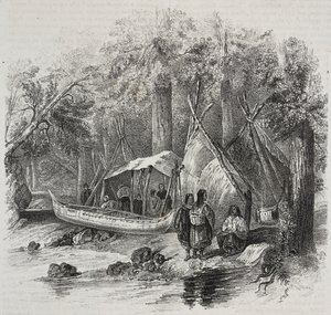 Native Americans in Canada, from Poliorama Pittoresco, No. 43, June 3 by Salvatore Puglia