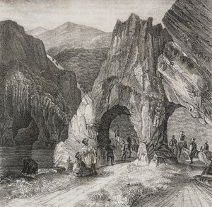 View in the Balkans, lithograph by Salvatore Puglia from Poliorama Pittoresco by Salvatore Puglia