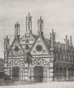 View of Church of Santa Maria della Spina in Pisa, Tuscany, Italy (lithograph by Salvatore Puglia from Poliorama Pittoresco, n 34, March 29) by Salvatore Puglia