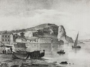 View of Terracina, Lazio, Italy, from Poliorama Pittoresco, No. 22, January 8