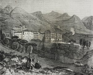 View of Monastery of San Martino delle Scale near Palermo, Sicily, Italy, from Poliorama Pittoresco, No. 47, July 2 by Salvatore Puglia