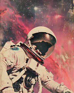 Astronaut Red Nebula by Samantha Hearn