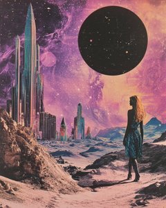 Cosmic Cityscape Woman