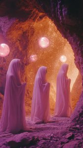 Mystic Figures Glowing Cave by Samantha Hearn