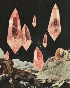 Pink Crystals Space Landscape by Samantha Hearn