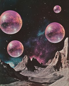 Purple Orbs Alien Landscape by Samantha Hearn