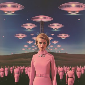 Retro Pink Alien Invasion