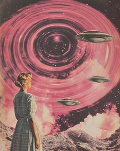 Retro Sci-Fi Galaxy View by Samantha Hearn