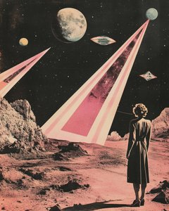 Woman Views Alien World
