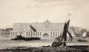 View of Somerset House from the River Thames (engraved by W.B. Cooke) by Samuel (after) Owen