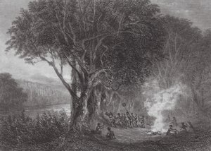 Australia: Carrobboree on the Banks of the Murray by Samuel (after) Prout