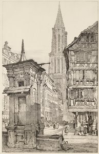 The Rue Mercière and west Front of Strasbourg Cathedral