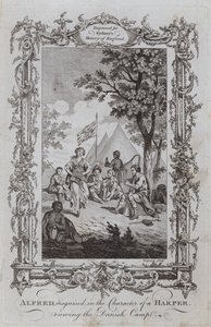 Alfred, disguised in the Character of a Harper, viewing the Danish Camp by Samuel (after) Wale
