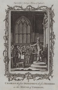 Charles the first Demanding the five Members in the House of Commons
