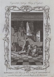 Edward I, while Prince of Wales killing the Assassin who wounded him with a poisoned Dagger, in the Holy Land by Samuel (after) Wale