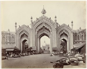 Gateway of the Hooseinabad Bazaar by Samuel Bourne (signed by artist)