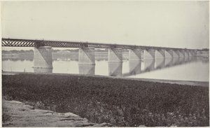 Railway Bridge Across the Jumna by Samuel Bourne (signed by artist)