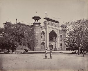 Agra. The Gateway of the Gardens Surrounding the Taj Mahal by Samuel Bourne