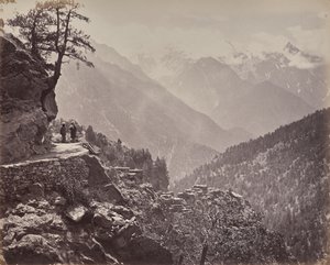The Upper Himalayas. View on the New Road Between India and China. Mt. Pangi with the Snowy Peaks of China in the Distance by Samuel Bourne