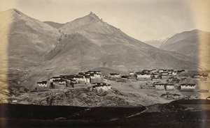 The Village of Kibber, Spiti, with Chikkim in the Distance by Samuel Bourne