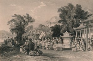 Marriage Procession at the Blue-cloud Creek, Chin-keang-foo by Samuel Bradshaw