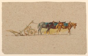 Study of Three Horses with a Plow, France