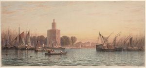 The Harbor of Seville by Samuel Colman