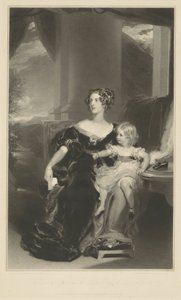 Portrait of Harriet, Countess Gower, and her Daughter by Samuel Cousins