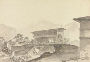 Near Tassisudon [Tashicho Dzong] by Samuel Davis