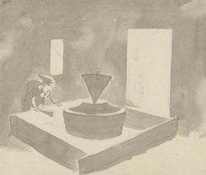 Woman Operating a Device (Flour Mill?) by Samuel Davis