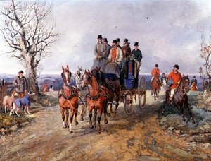 A Coach and Four on the Open Road by Samuel Henry Alken