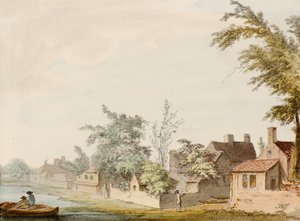 A Village by a Lake by Samuel Hieronymous Grimm