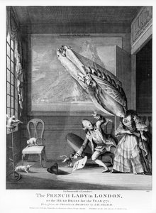 The French Lady in London or The Head Dress of the Year 1771, printed for S. Sledge