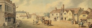 A Coach and Four Passing through Chippenham, Wiltshire by Samuel Howitt