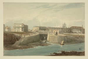 Entrance to the Bathurst Basin from the New Cut, c.1825