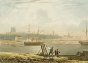 View across the Floating Harbour with the Cathedral and City Churches, c. 1825 by Samuel Jackson