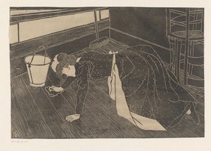 Woman Scrubbing